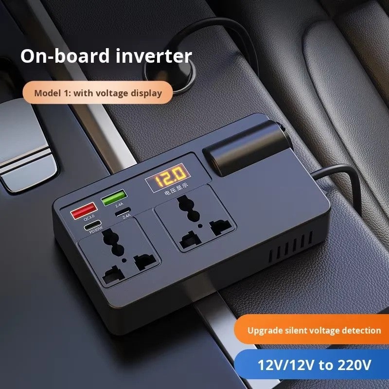 Bluejw Multifunctional 12V/24V to 220V Car Truck Power Inverter Converter with Fast Charger, Mobile Phone Socket & Cigarette Lighter Adapter - Automobile Charger - Image 1